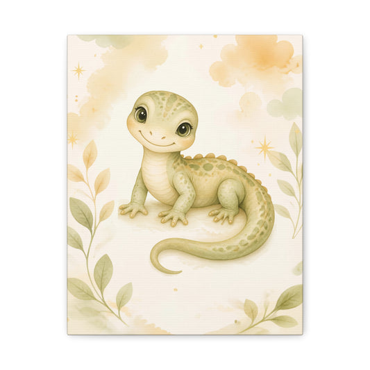Smiling Baby Gecko Canvas Wall Art
