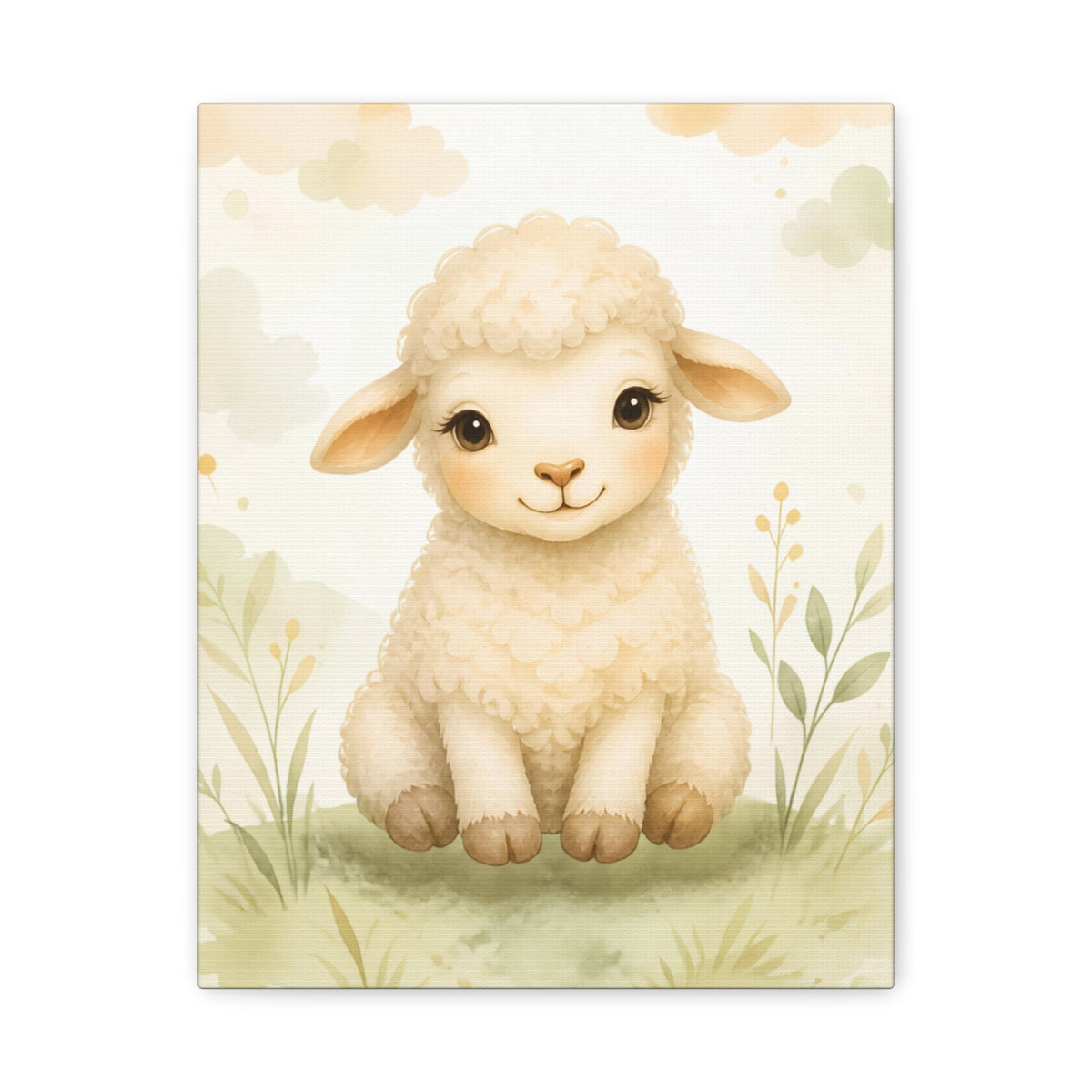 Adorable Lamb Nursery Canvas Art