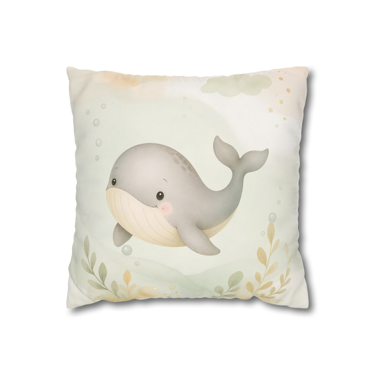 Cute Gray Whale Nursery Pillowcase