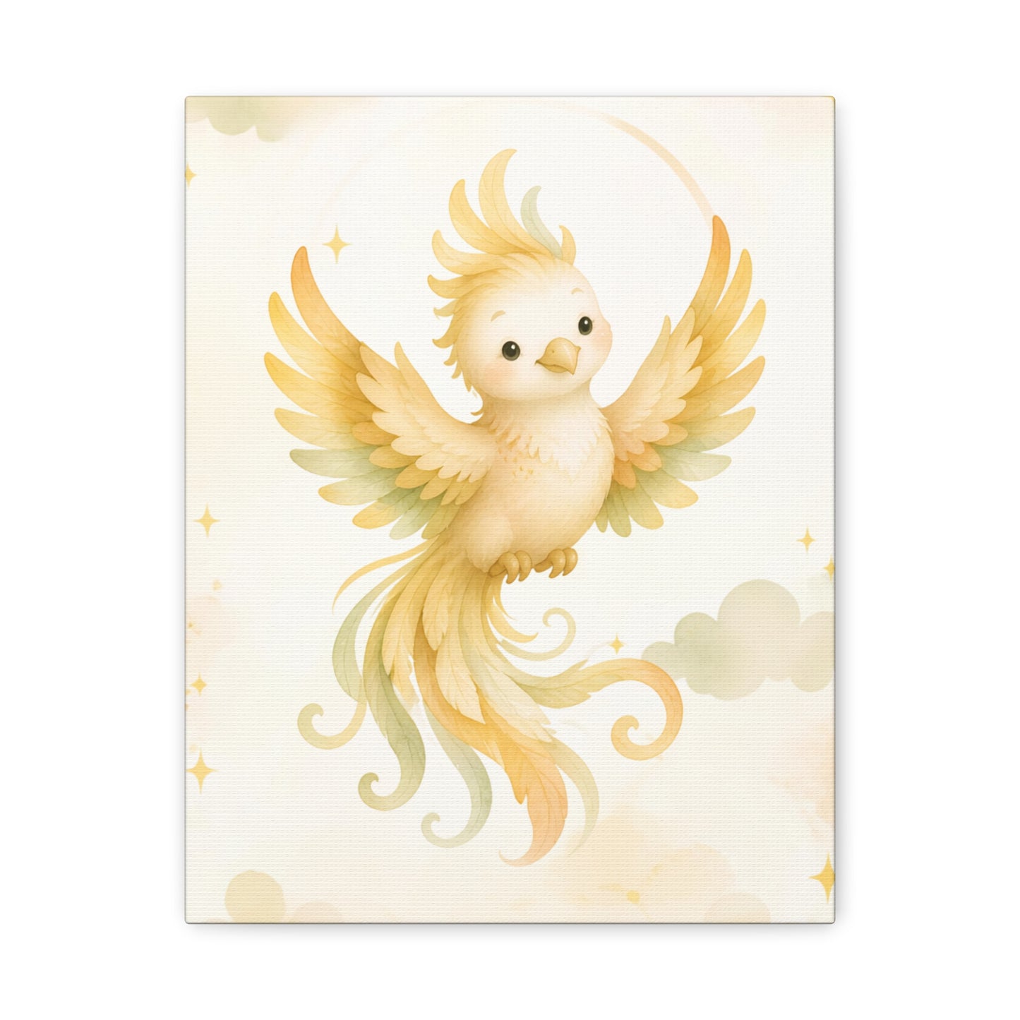 Golden Baby Pheonix Canvas Wall Art