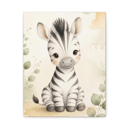 Baby Zebra Canvas Wall Art