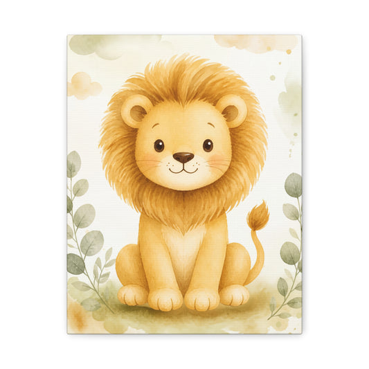 Cute Baby Lion Canvas Wall Art
