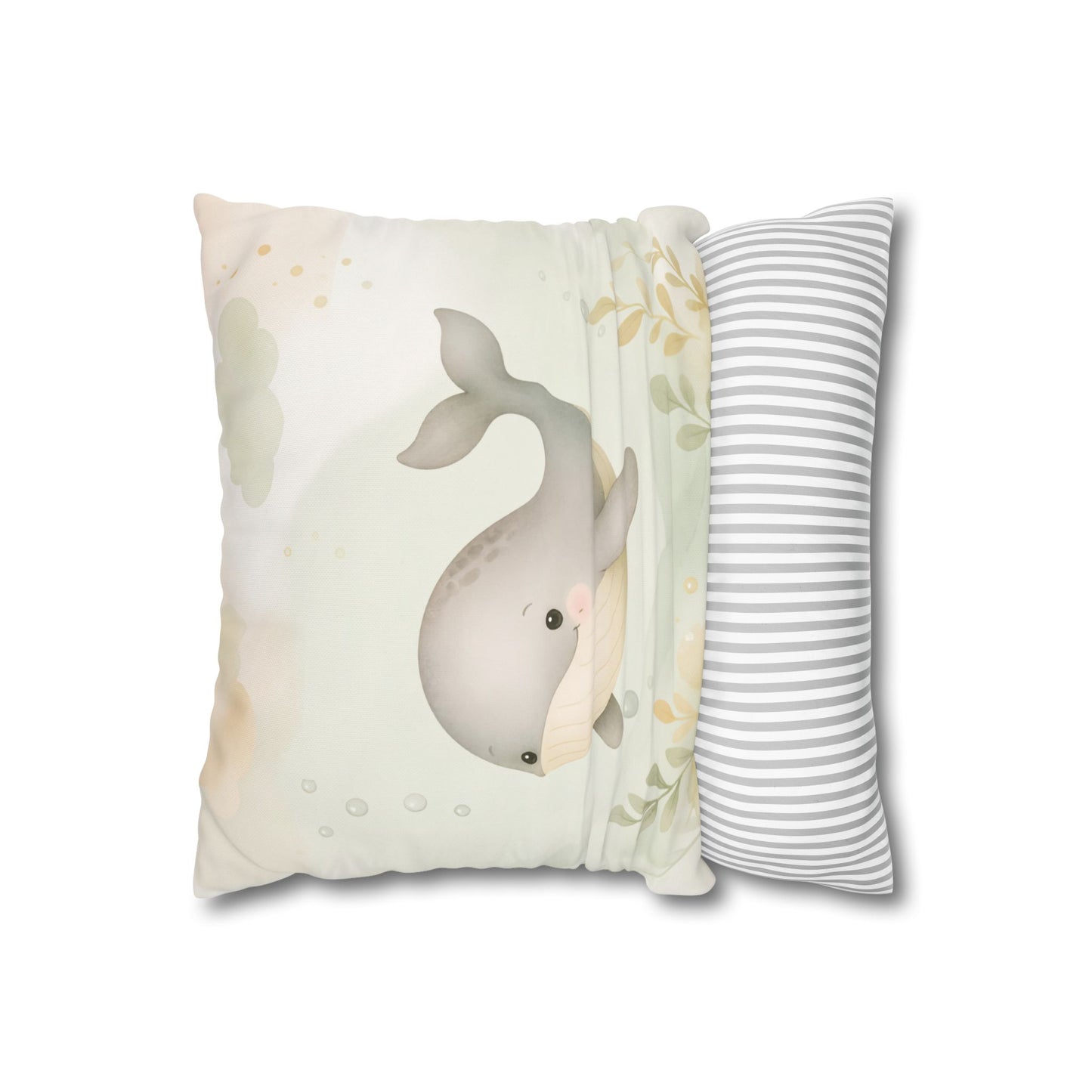 Cute Gray Whale Nursery Pillowcase
