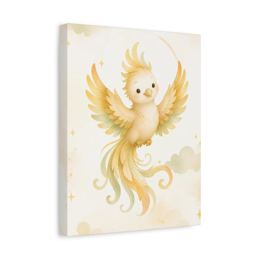 Golden Baby Pheonix Canvas Wall Art