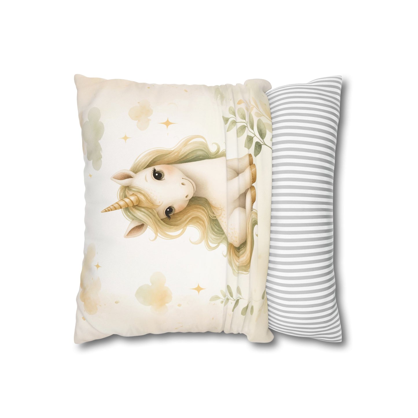 Whimsical Baby Unicorn Square Pillowcase