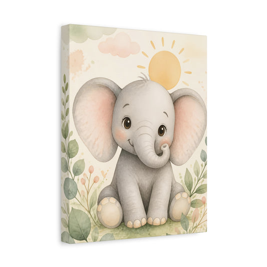 Cute Baby Elephant Canvas Wall Art