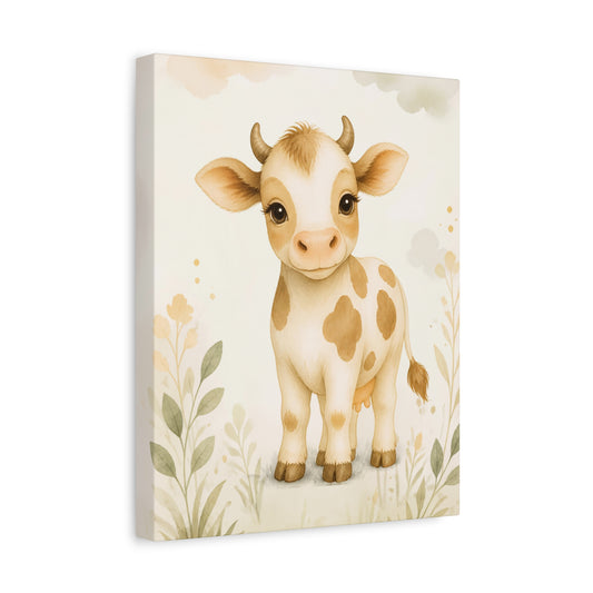 Baby Cow Canvas Wall Art
