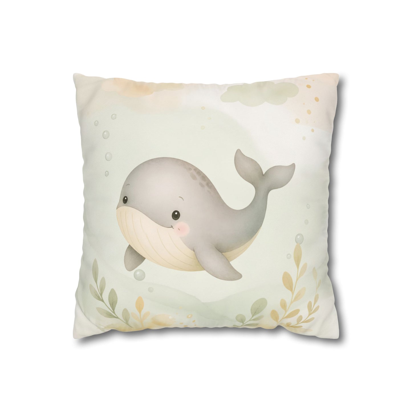 Cute Gray Whale Nursery Pillowcase