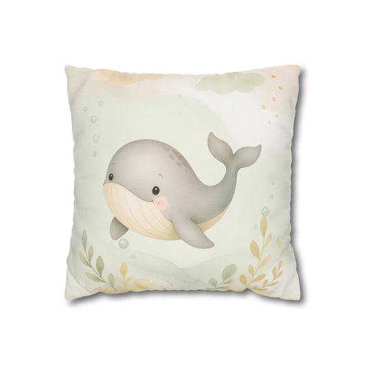 Cute Gray Whale Nursery Pillowcase