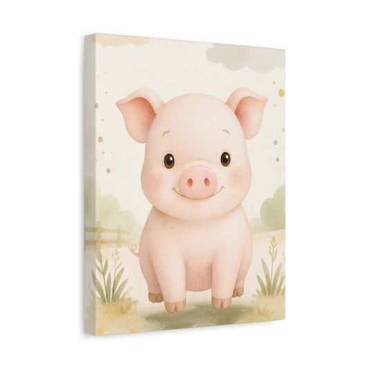 Cute Baby Pig Canvas Print