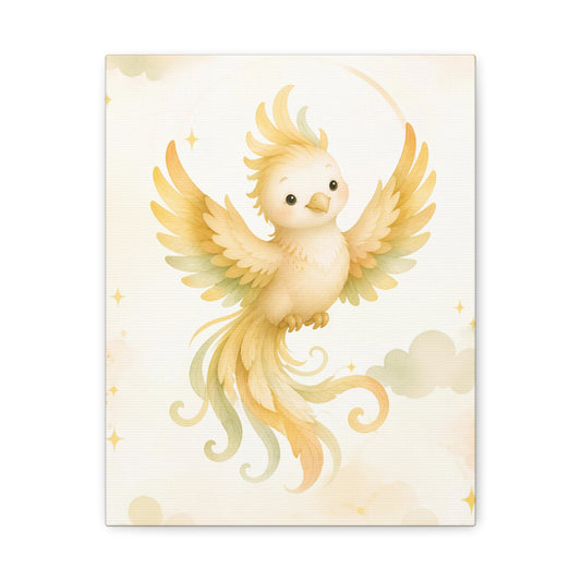 Golden Baby Pheonix Canvas Wall Art