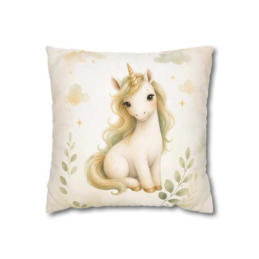 Whimsical Baby Unicorn Square Pillowcase