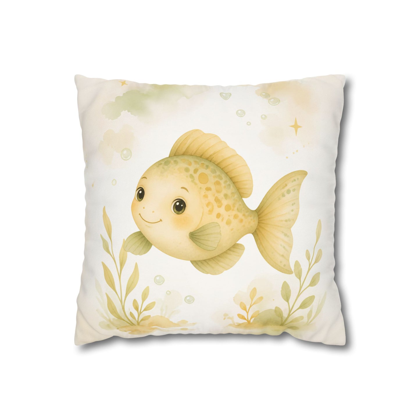 Cute Yellow Fish Throw Pillowcase