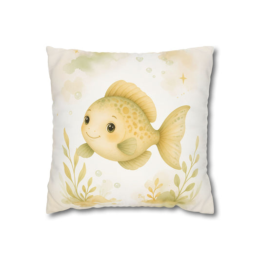 Cute Yellow Fish Throw Pillowcase