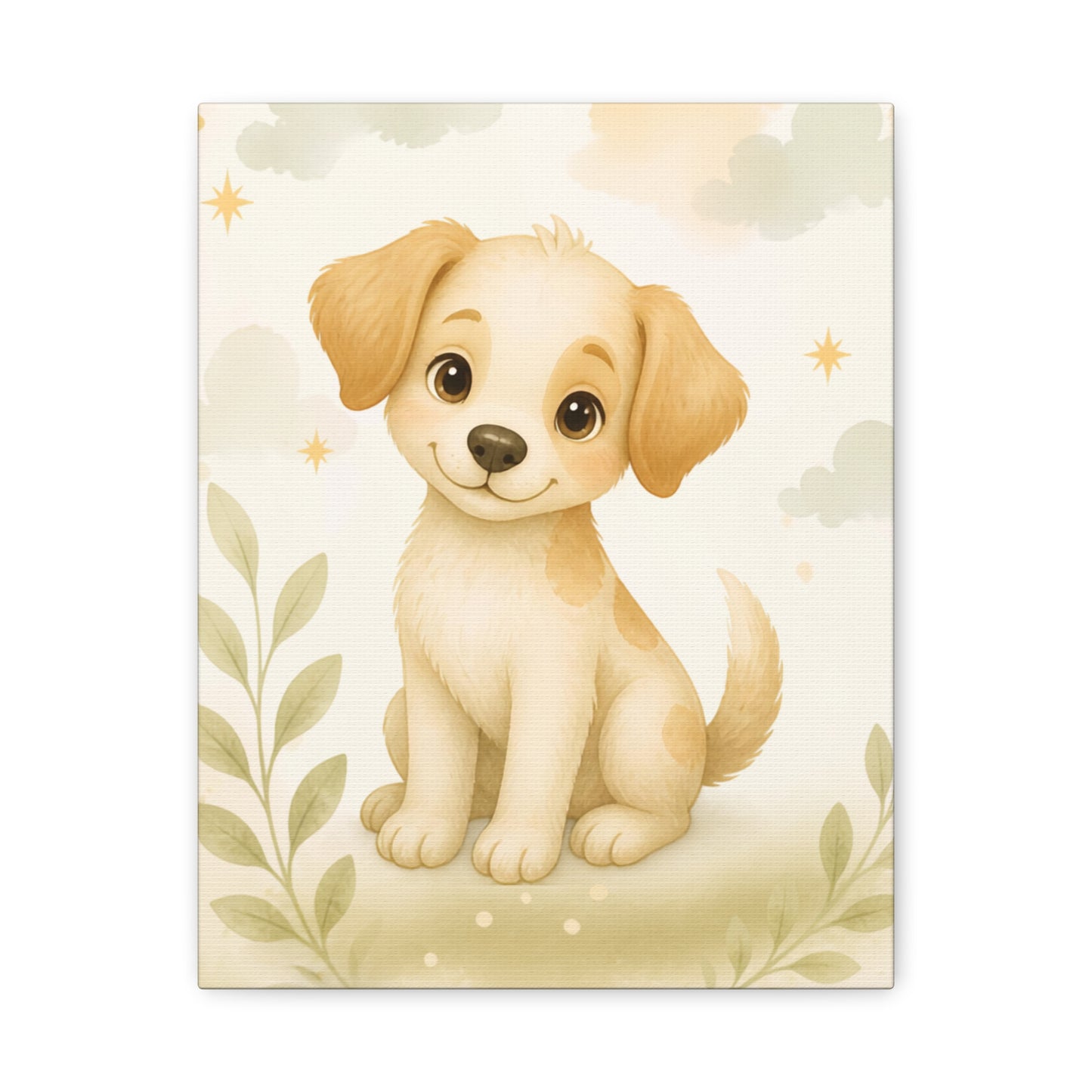 Cute Puppy Nursery Canvas Wall Art
