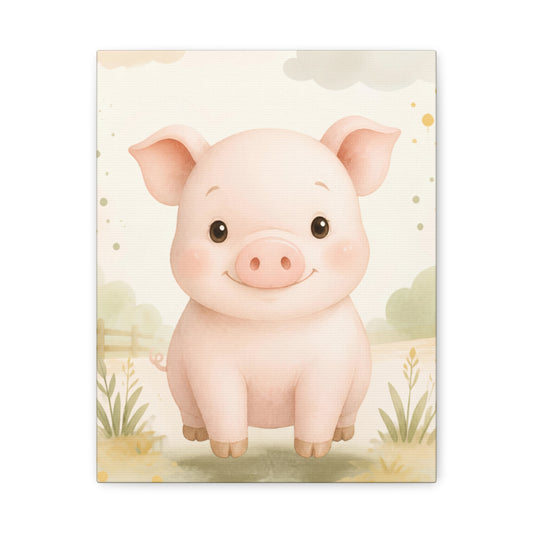 Cute Baby Pig Canvas Print