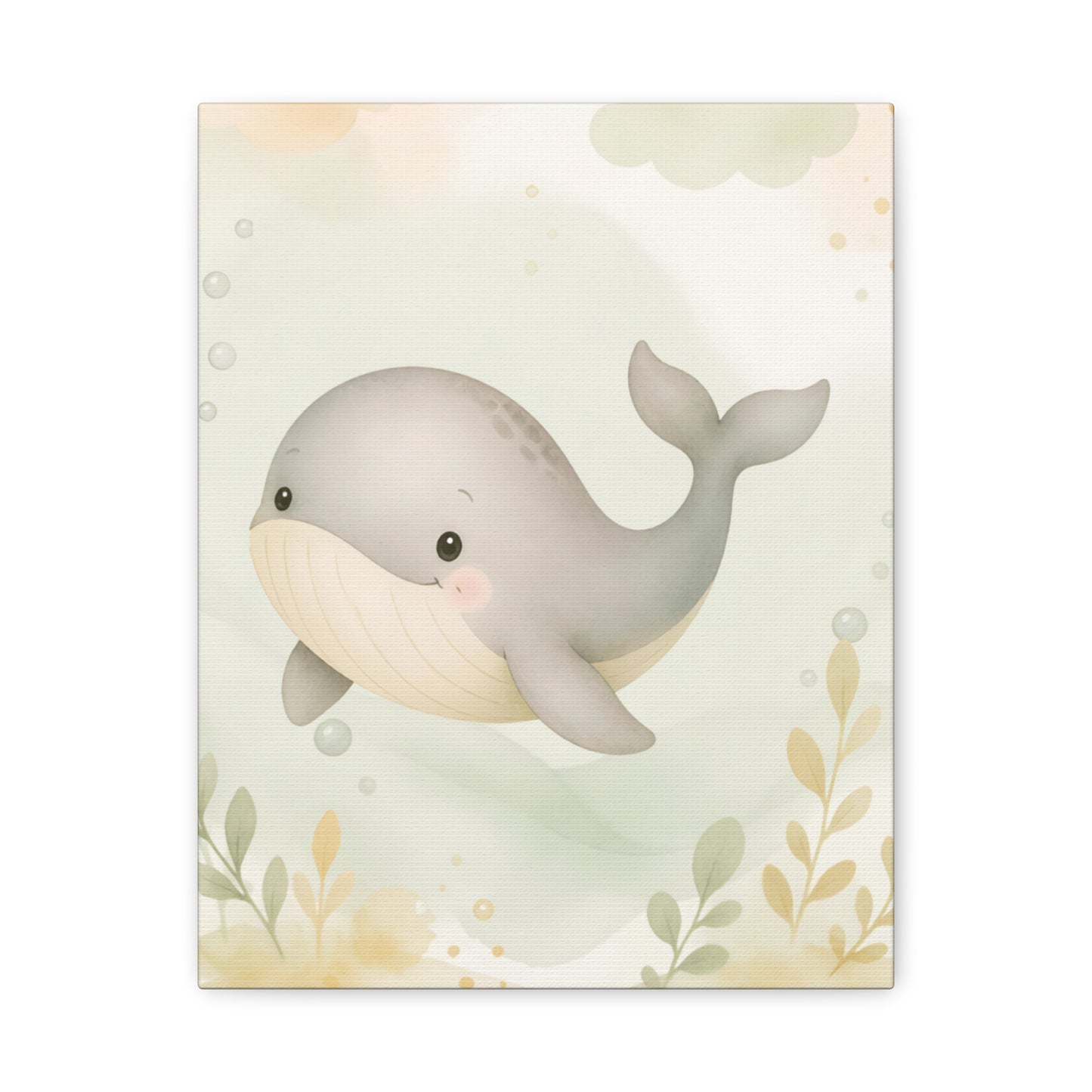 Cute Gray Whale Nursery Canvas