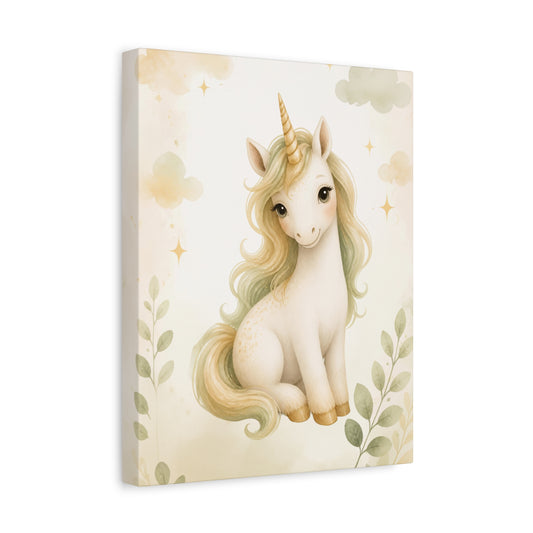 Whimsical Baby Unicorn Canvas Art