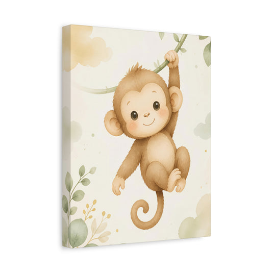 Cute Baby Monkey Nursery Canvas