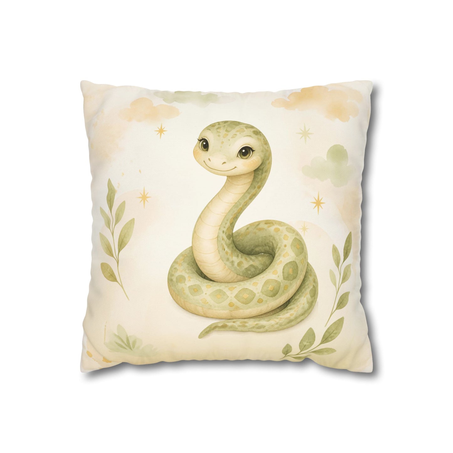 Cute Green Snake Decorative Pillowcase