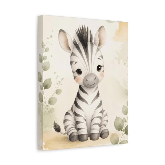 Baby Zebra Canvas Wall Art