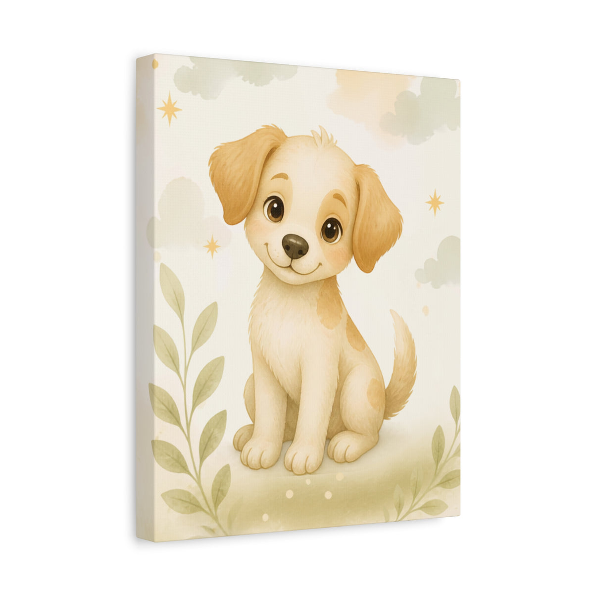 Cute Puppy Nursery Canvas Wall Art