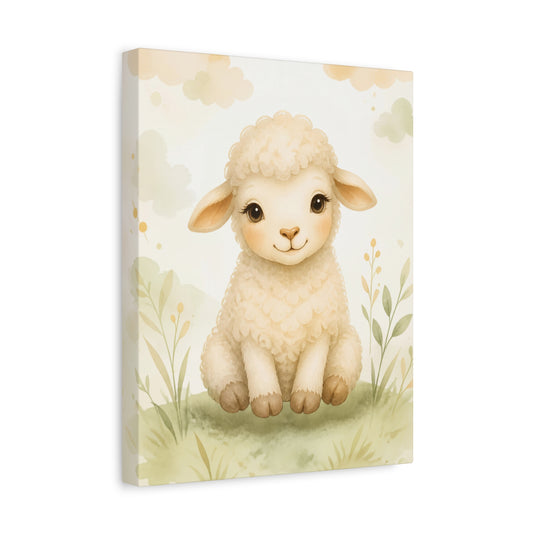 Adorable Lamb Nursery Canvas Art
